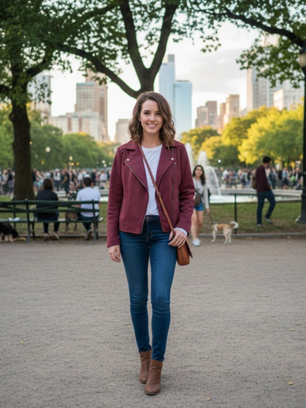 Faux Leather Moto Jacket XS Petite | PhilosophySuede Red Burgundy Fall Coat